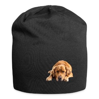 Golden Retriever - Jersey-Beanie - Schwarz - Vorne