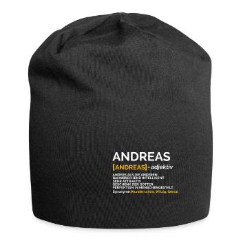 Andreas - Jersey-Beanie - Schwarz - Vorne