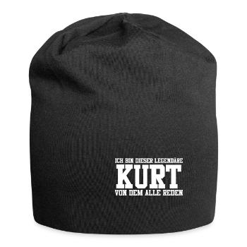 Kurt Name Design - Jersey-Beanie - Schwarz - Vorne