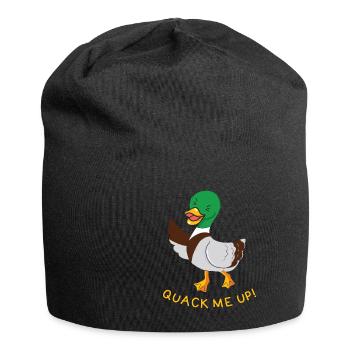 Quack me Up Duck Funny Animal Puns - Jersey Beanie - black - Front