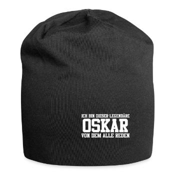 Oskar Name Design - Jersey-Beanie - Schwarz - Vorne
