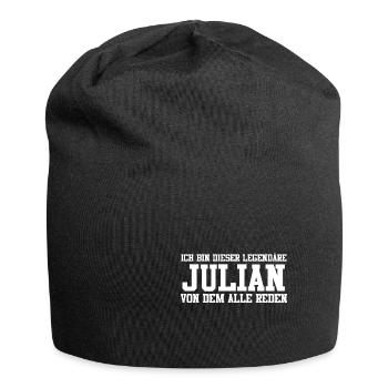 Julian Name Design - Jersey-Beanie - Schwarz - Vorne