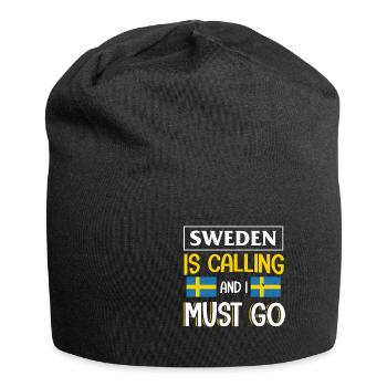 Schweden Flagge Lustig Geschenk Schwedische Flagge - Jersey-Beanie - Schwarz - Vorne