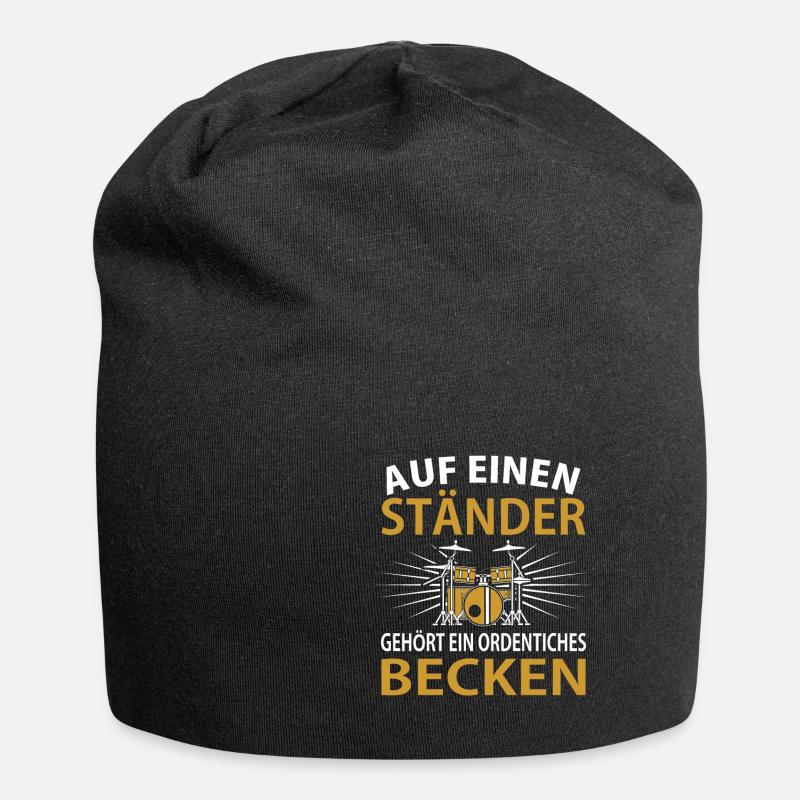 Schlagzeug - Jersey-Beanie - Schwarz