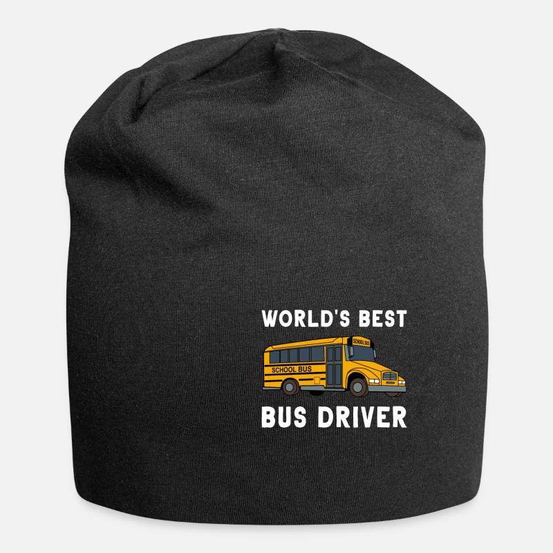 Bus Bester Busfahrer Schule Schulbus Geschenk - Jersey-Beanie - Schwarz