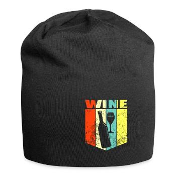 Wein - Jersey-Beanie - Schwarz - Vorne