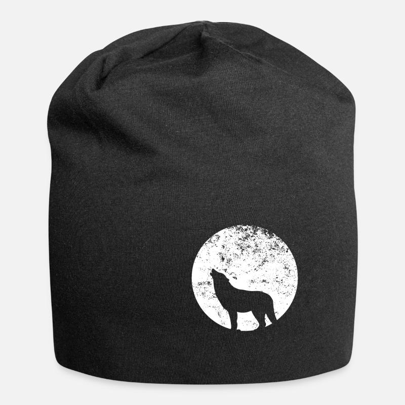 loup - Bonnet en jersey - noir