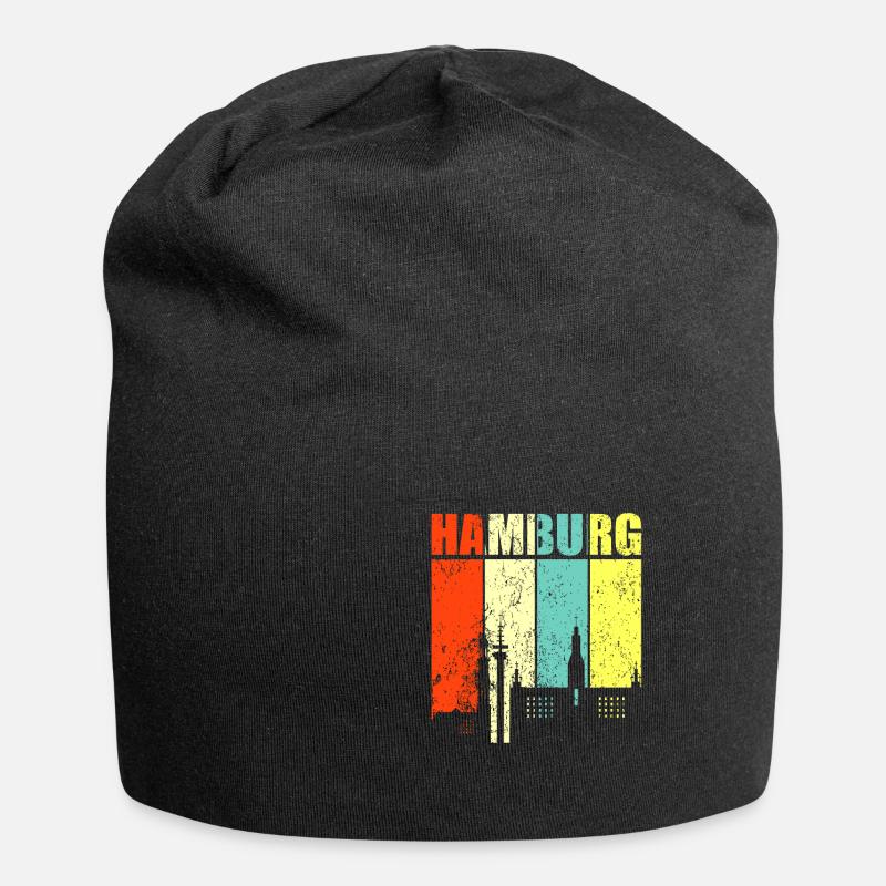 Hamburg - Jersey-Beanie - Schwarz