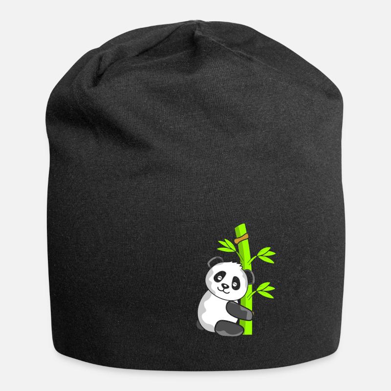 Panda - Jersey Beanie - black