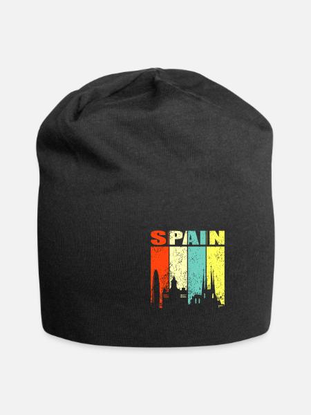 Spanien - Jersey-Beanie - Schwarz