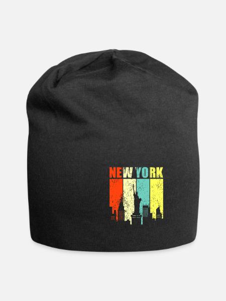 New York - Jersey-Beanie - Schwarz