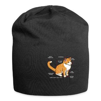 Katze Anatomie Kätzchen Kitten Katzenliebhaber - Jersey-Beanie - Schwarz - Vorne