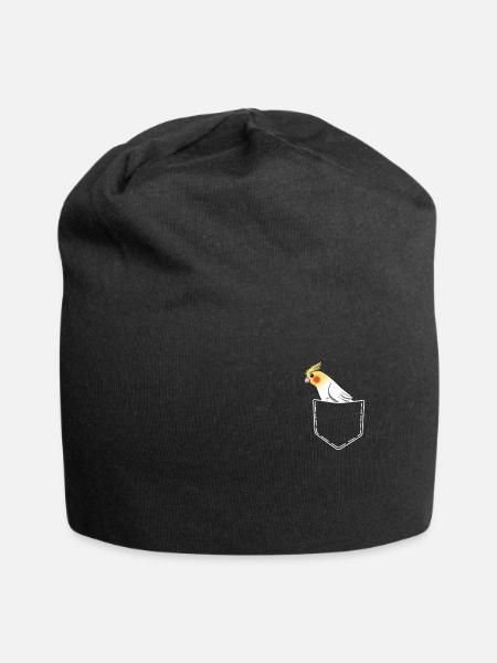 Nymphensittich Vogel Papagei Wellensittich - Jersey-Beanie - Schwarz