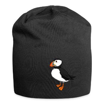 Puffin bird animal nature wildlife gift - Jersey Beanie - black - Front