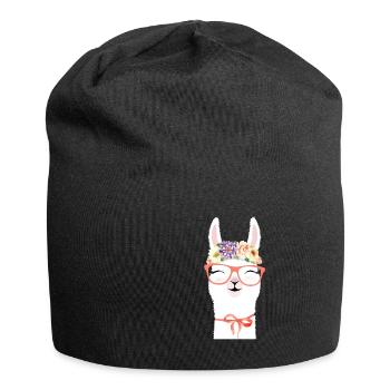 Lama - Jersey-Beanie - Schwarz - Vorne