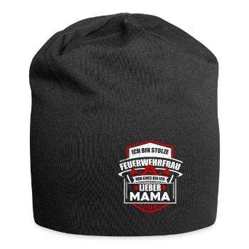 Feuerwehrfrau - Jersey-Beanie - Schwarz - Vorne