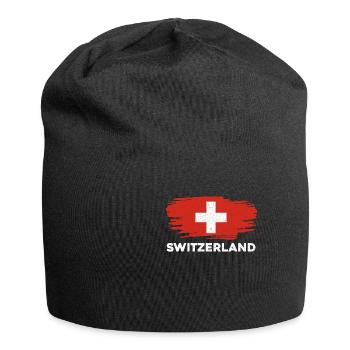 Schweiz - Jersey-Beanie - Schwarz - Vorne