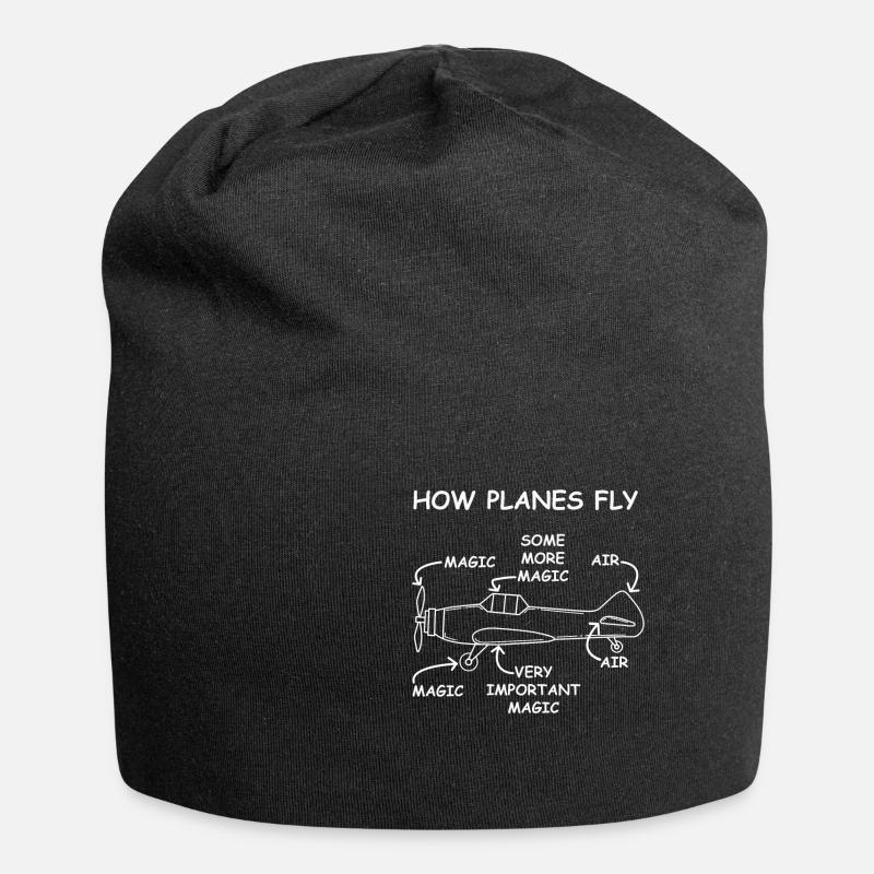Airplane pilot aviation flying machine flight - Jersey Beanie - black