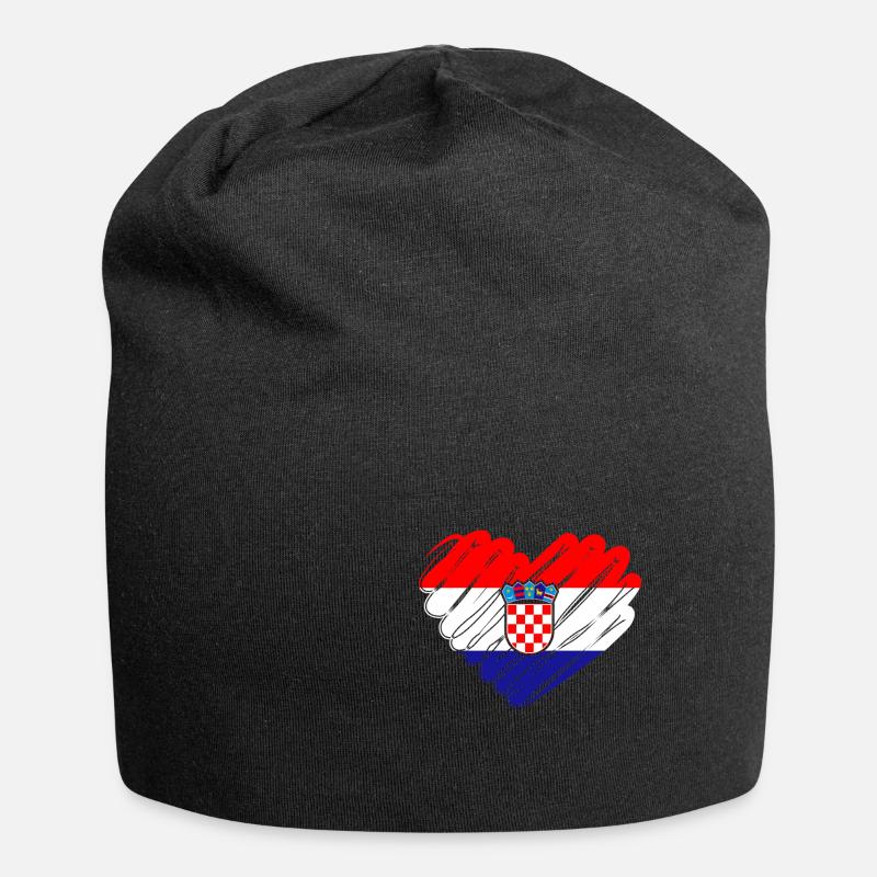 Kroatien - Jersey-Beanie - Schwarz