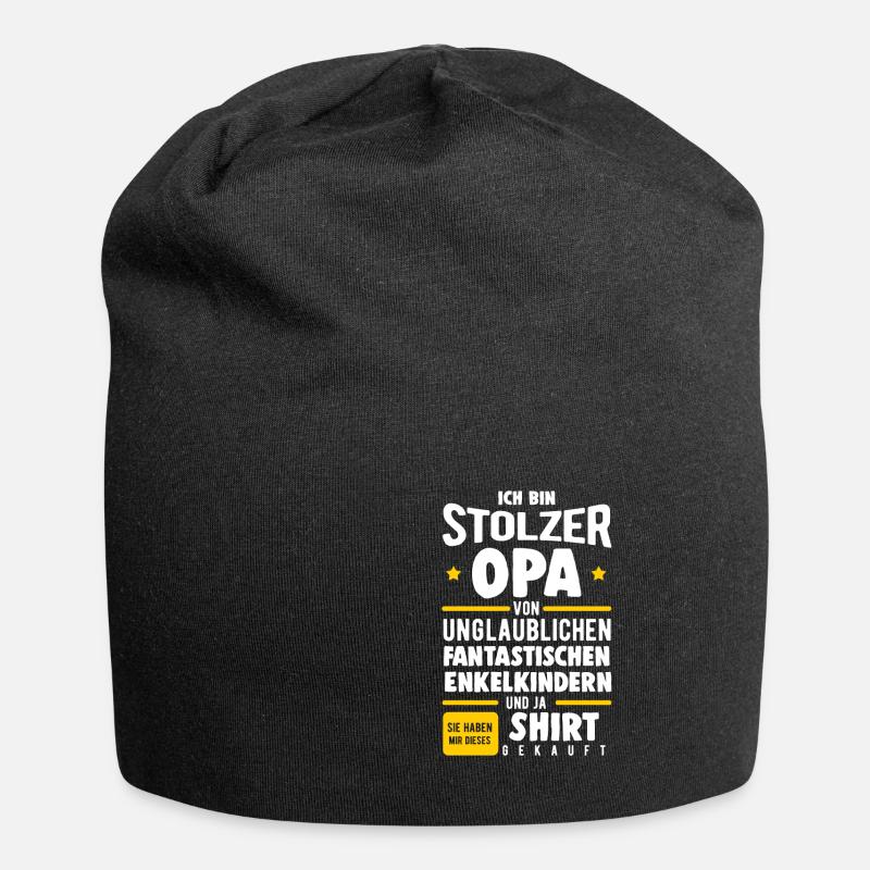 Opa Opi Großvater Geschenk Geschenkidee - Jersey-Beanie - Schwarz