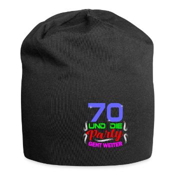 70. Geburtstag - Jersey-Beanie - Schwarz - Vorne