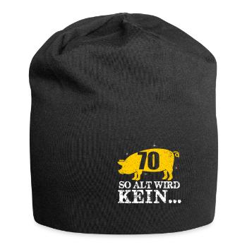 70. Geburtstag - Jersey-Beanie - Schwarz - Vorne