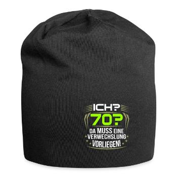 70. Geburtstag - Jersey-Beanie - Schwarz - Vorne