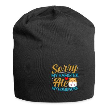 Hamster - Jersey-Beanie - Schwarz - Vorne