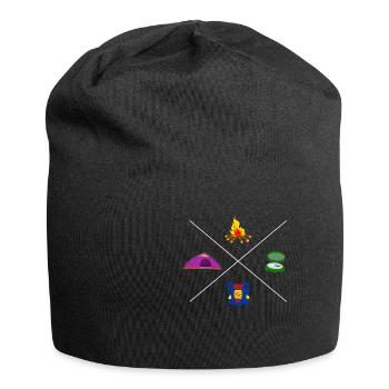 Boy Scout Camping Campfire Travel Adventure - Jersey Beanie - black - Front