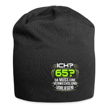 65. Geburtstag - Jersey-Beanie - Schwarz - Vorne