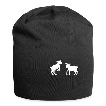 Ziege Bauernhof Bauer Ranch Tiere Geschenk - Jersey-Beanie - Schwarz - Vorne