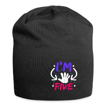 5. Geburtstag - Jersey-Beanie - Schwarz - Vorne