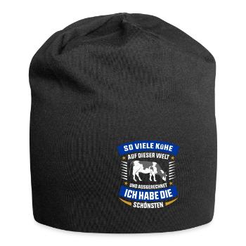 Kuh Kühe - Jersey-Beanie - Schwarz - Vorne