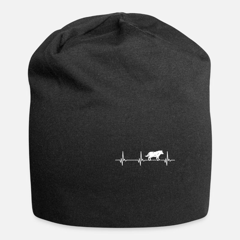 loup - Bonnet en jersey - noir