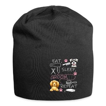 Dog Dog Groomer Dog Hairstyle Dog Grooming Gift - Jersey Beanie - black - Front