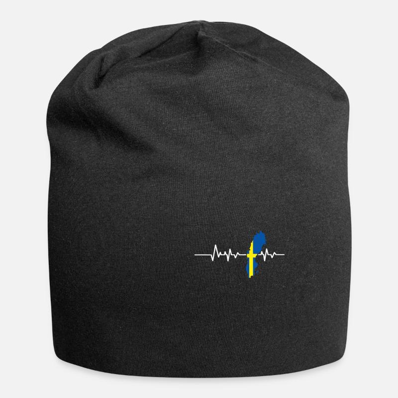 Schweden - Jersey-Beanie - Schwarz
