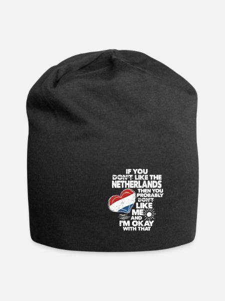 Niederlande Holland - Jersey-Beanie - Schwarz