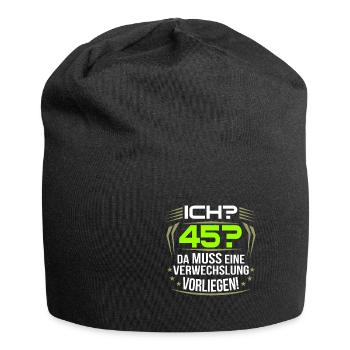 45. Geburtstag - Jersey-Beanie - Schwarz - Vorne