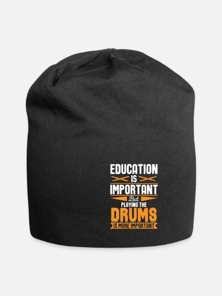 Drummer drummer drummer gift - Jersey Beanie - black