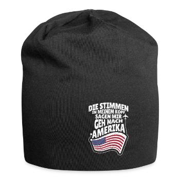 USA Amerika Amerikaner Geschenk Geschenkidee - Jersey-Beanie - Schwarz - Vorne