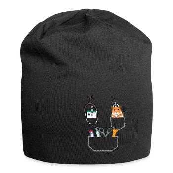 Veterinarian Student Assistant Animals Rescue Gift - Jersey Beanie - black - Front
