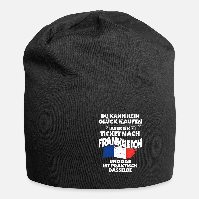 Frankreich - Jersey-Beanie - Schwarz
