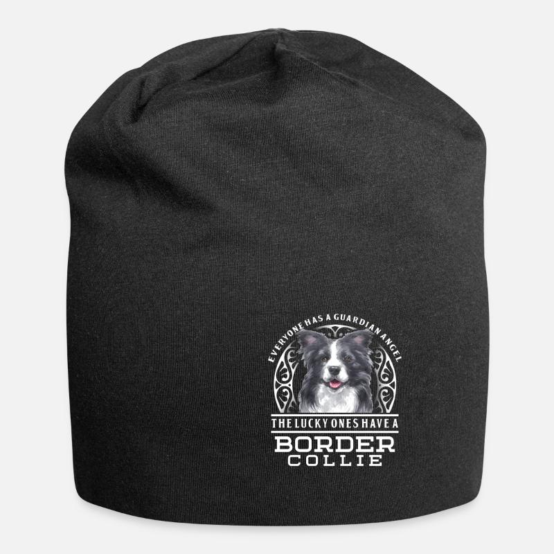Border Collie - Jersey-Beanie - Schwarz