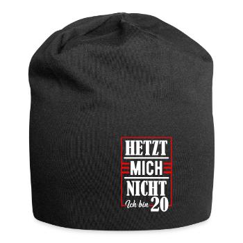 20. Geburtstag - Jersey-Beanie - Schwarz - Vorne