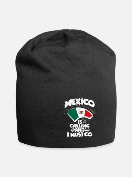 Mexiko - Jersey-Beanie - Schwarz