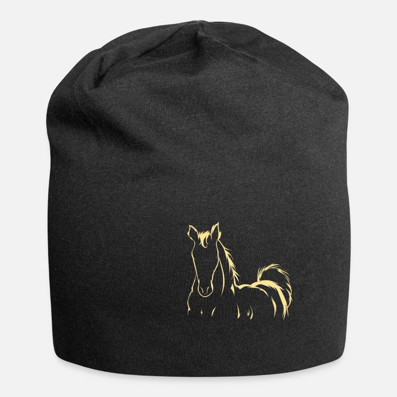 Cadeau poney cavalier - Bonnet en jersey - noir