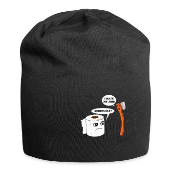 Job hate hate job work office boss gift - Jersey Beanie - black - Front