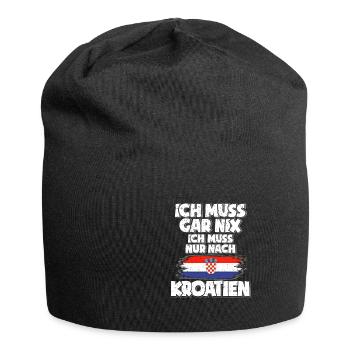 Kroatien - Jersey-Beanie - Schwarz - Vorne