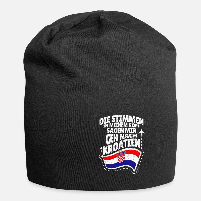 Kroatien - Jersey-Beanie - Schwarz