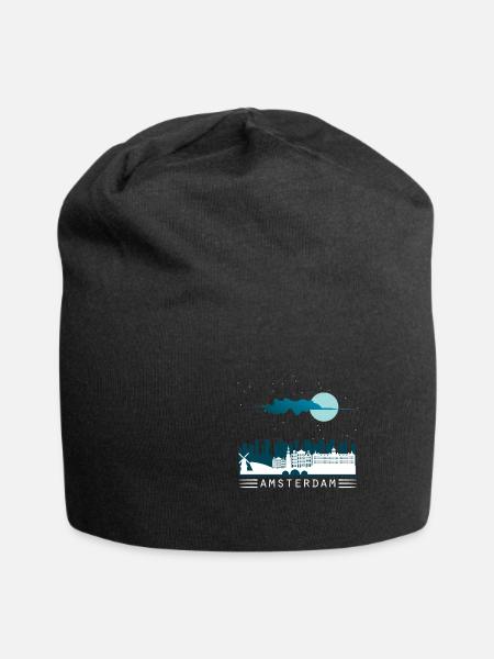 Amsterdam - Jersey-Beanie - Schwarz
